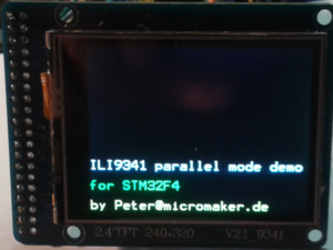 ILI9341 parallel interface for STM32F4 (8-bit parallel display)