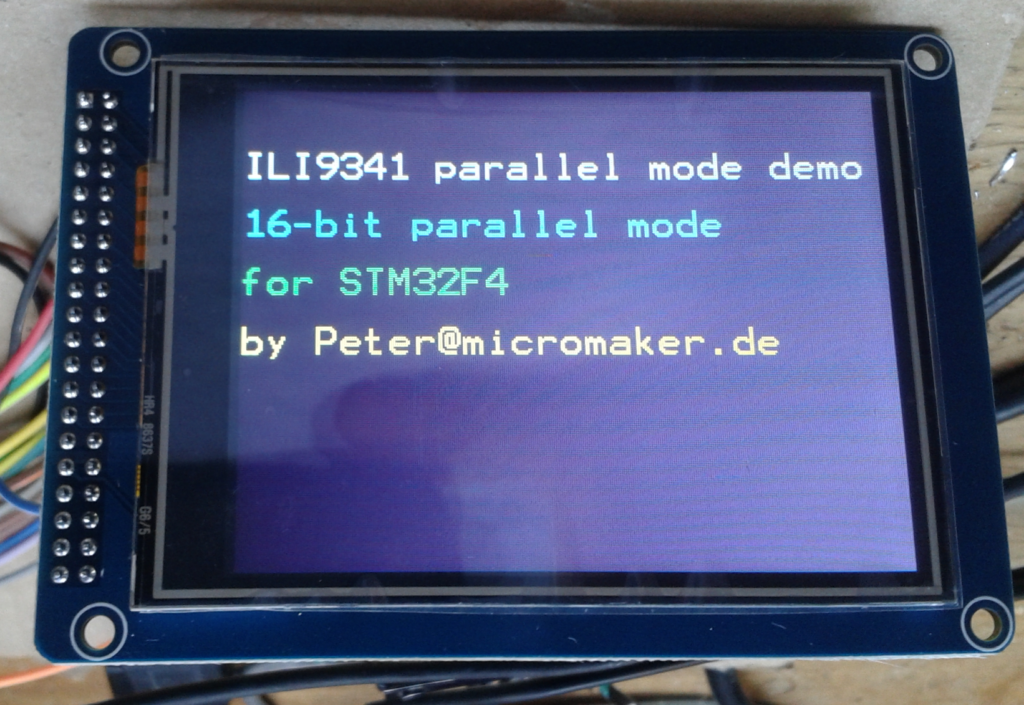 ILI9341 parallel interface for STM32F4 (16-bit parallel display)